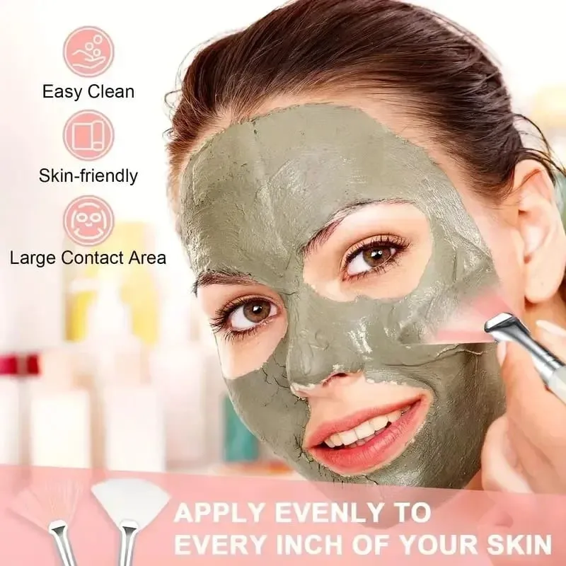 3/6/12pcs Praktikal na Facial Brushes Fan Shape Brush Flat Head Face Mask Applicator Soft Portable Mask Brushes Mga Cosmetic Tool — image 4