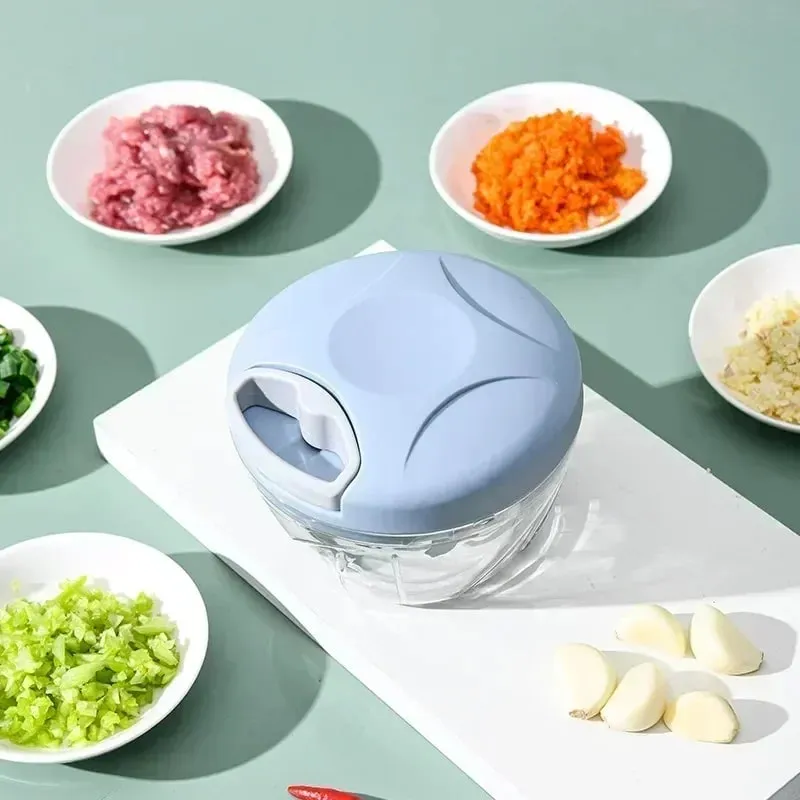 Crusher Vegetable Onion Cutter Kitchen Cooking Accessories 500/900ML Manual Meat Mincer Garlic Chopper Rotate GarlicPress — image 3