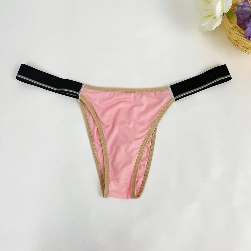 Breathable Low Waist Men Ice Silk Thongs Thin Underpants Men's Panties Lingerie Underwear Male Briefs Male Thongs