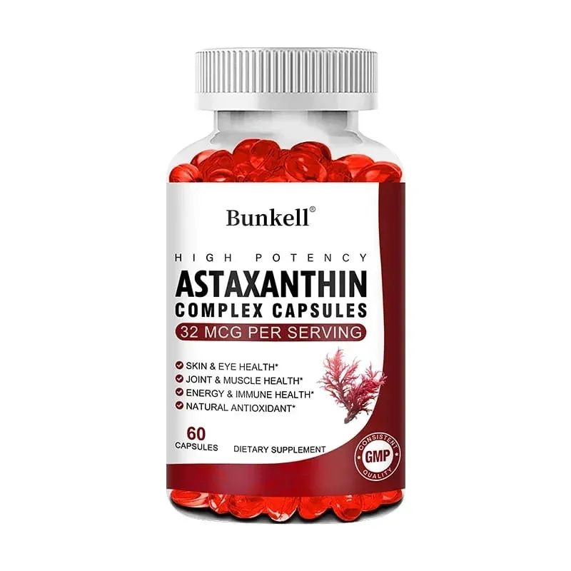 Astaxanthin Complex Capsules - with Fish Oil Antioxidant Supports Vision Eye and Skin Muscle Joint and Immune Health