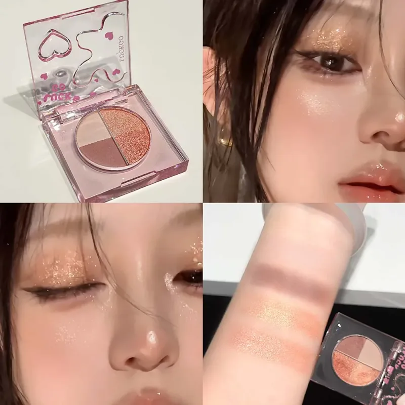Τετράχρωμη Diamond Glitter Eyeshadow Palette Mini Pink Orange Matte Shimmer Eye Shadow Eye Pigments Highlighter Makeup Cosmetics
