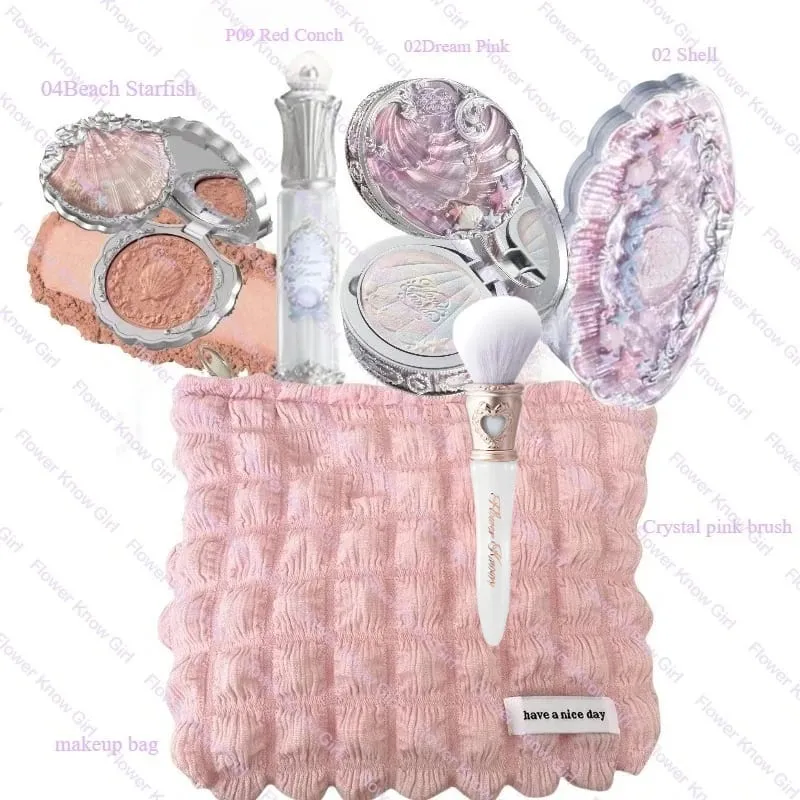 Σετ μακιγιάζ Flower Knows Shell's Jewel Collection Full Professional Face Palette Blush Eyeshadow Cream για τα χείλη Σετ βάλσαμου για highlighter