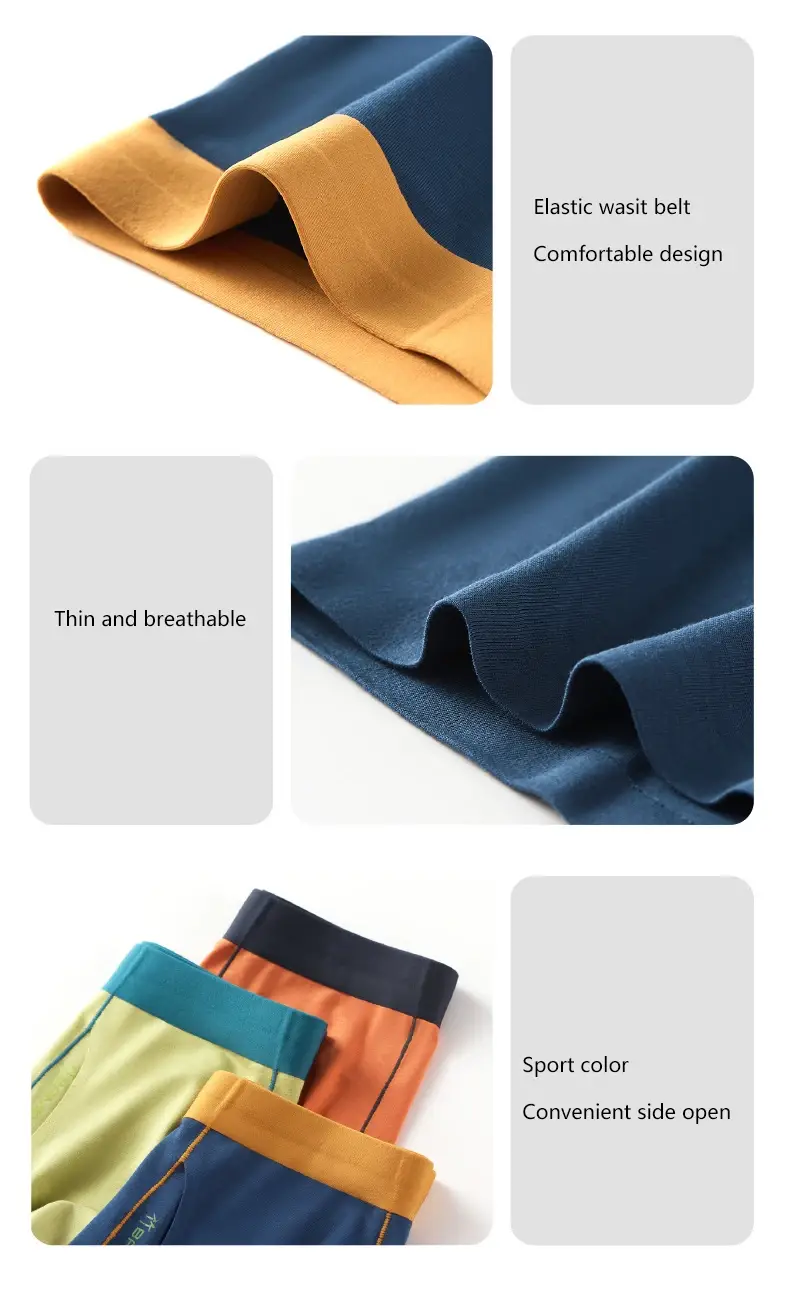 2pcs New Bamboo Fiber Man Underwear Lengthen Sport Men Boxers Regenerated Fibers Underpants L XL XXL 3XL 4XL Side Open Design