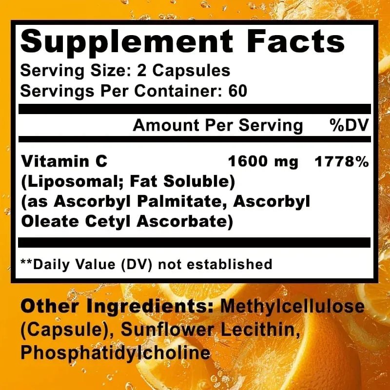 Liposomal Vitamin C - Immune Support Nagpo-promote ng Collagen Production Nagsusulong ng Fat dissolving Antioxidant
