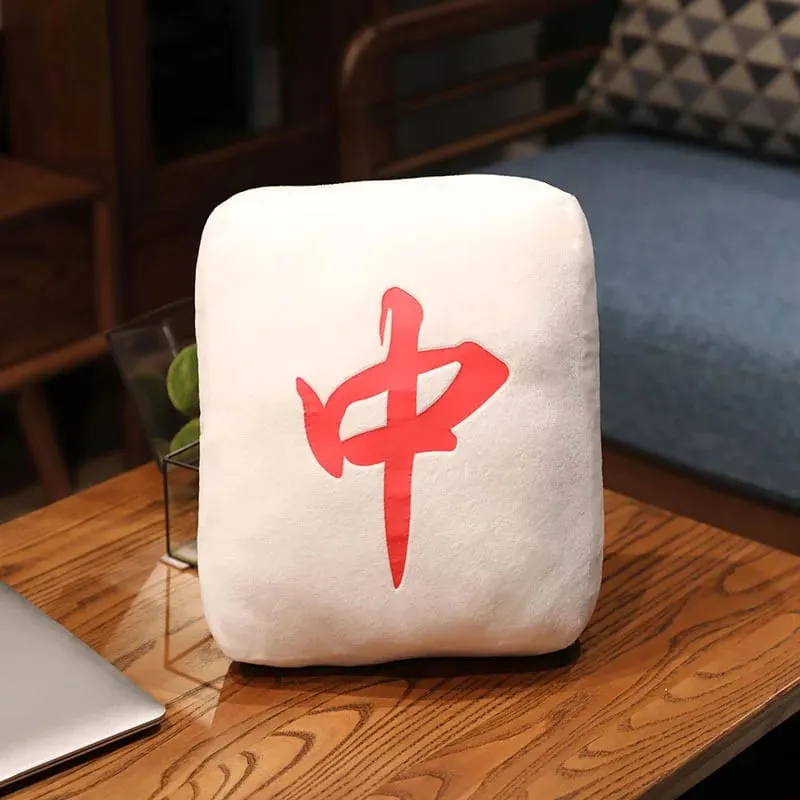 New 1pc Creative Mahjong Pillow Cushion Chinese Plush Toy Car Chair Backrest Mahjong Dice Funny Nap Pillow Sofa Home Decor Gift