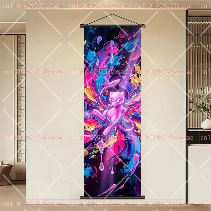 Pokémon Anime HD Scroll Painting Eevee Pikachu Suicune Charizard Mewtwo Διακόσμηση τοίχου με φόντο αφίσα Παιδικό δώρο