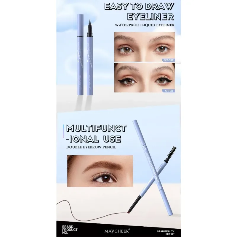 Επαγγελματικό Κιτ Μακιγιάζ Foundation Powder Lip Gloss Eyeliner Μολύβι φρυδιών Σετ καλλυντικών για όλο το πρόσωπο για γυναίκες Ταξίδια