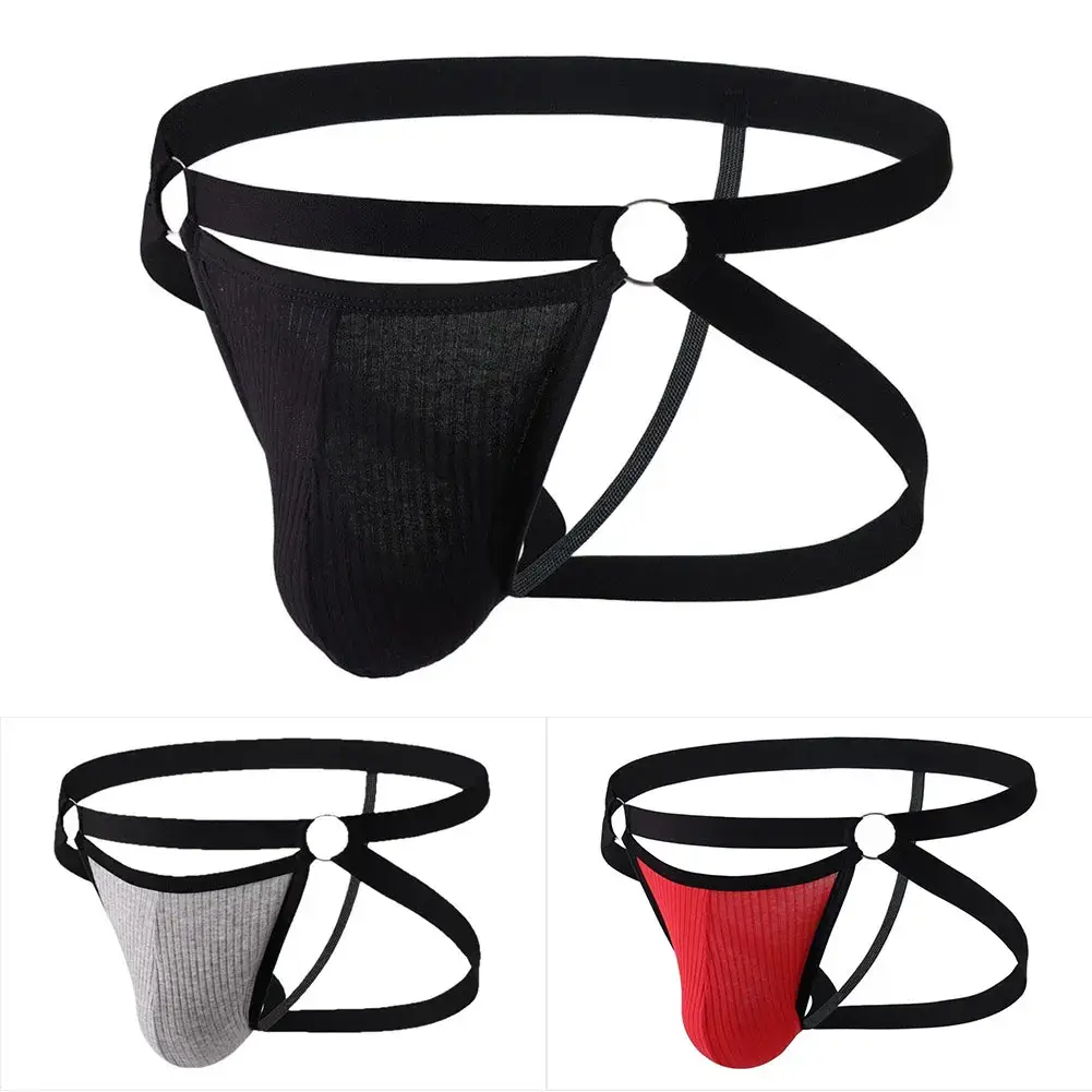 Mens Jockstrap Underwear Low Waist Breathable Athletic Supporter Jock Straps Underpants Gay Male Hollow Back Lingerie