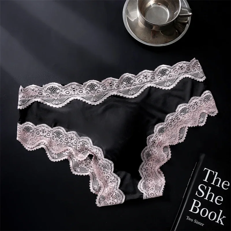 New adults 18 plus size cuecas masculino Lace 3D convex bag sexy men's underwear high elasticity string homme ice silk man thong