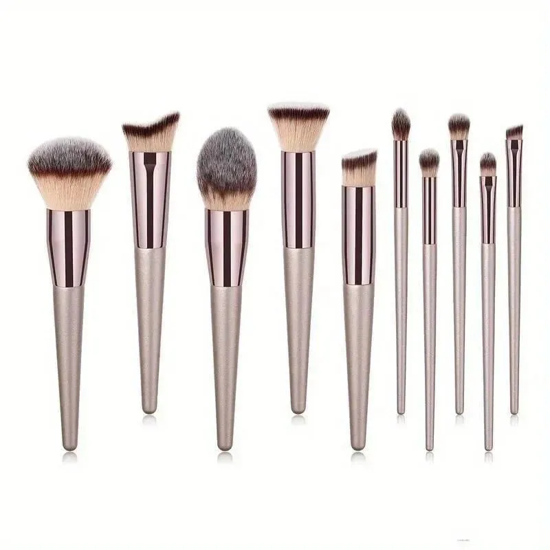 10 τμχ πινέλα μακιγιάζ Ολοκληρωμένο σετ foundation Loose Powder Blush Concealer Eye Shadow Professional Set for Face