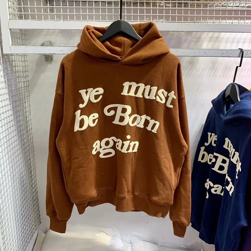 23FW Classic Foam Logo Ye Must Be Born Again Hoodie Heren Dames Beste kwaliteit Oversize Kanye West CPFM.XYZ Sweatshirts Veelkleurig