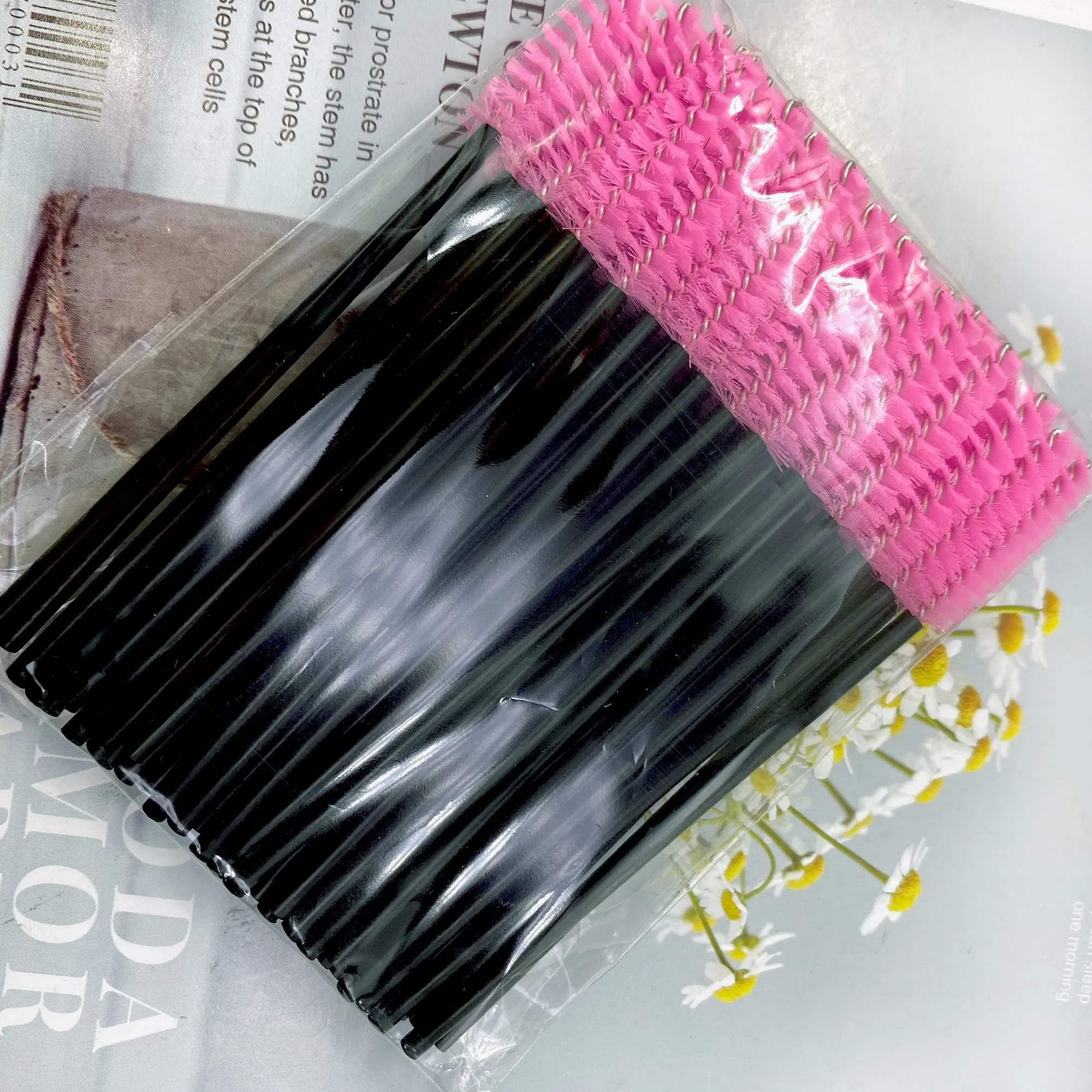 500 τμχ Mascara Wands Βούρτσες Βλεφαρίδων Μίας Χρήσης Eyelash Spoolies Applicator for Eyelash Extension Makeup Tool