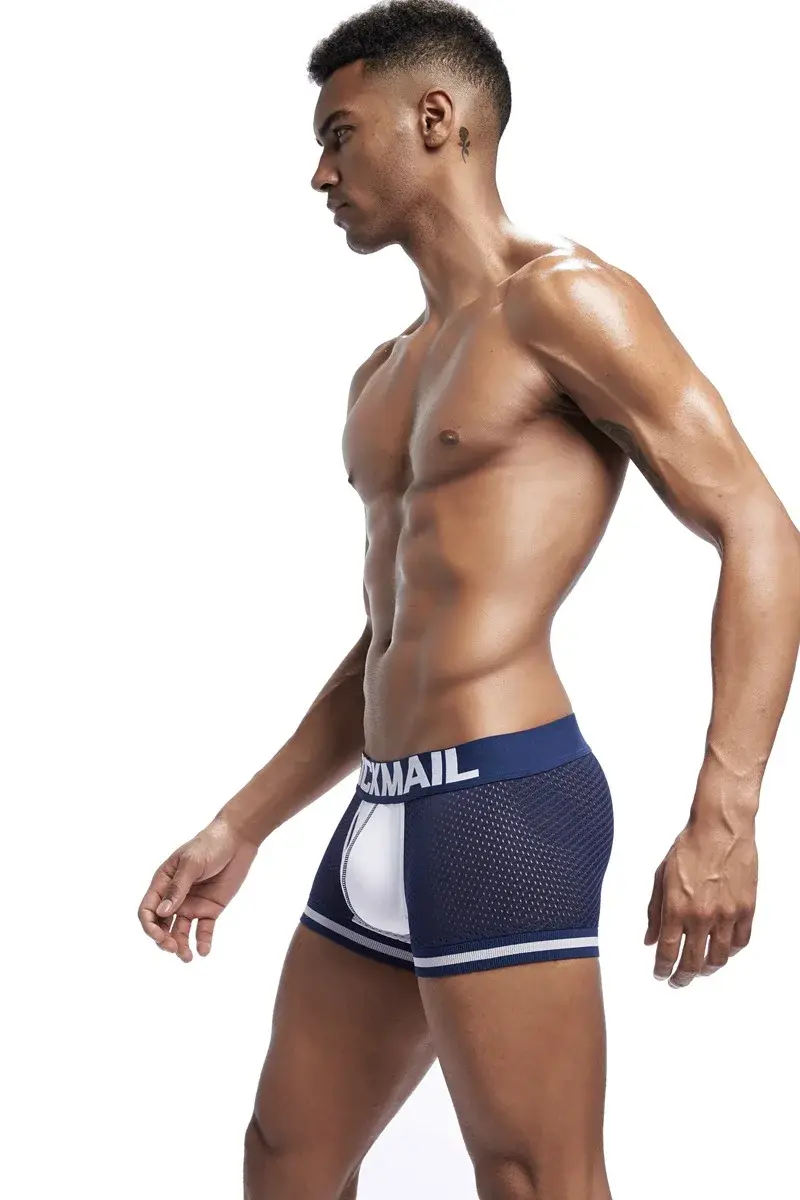 Jockmail Men Boxer Mesh Underwear Breathable Comfortable Soft Comfortable Sports Shorts Adult Man Panties Clothing Lingerie