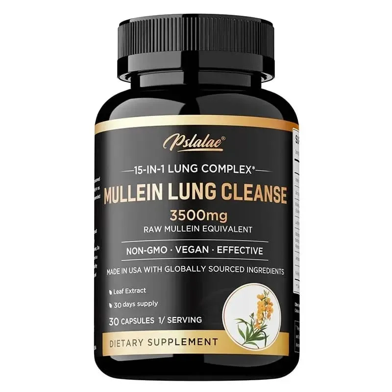 Mullein Lung Cleansing - Smoker's Respiratory Supplement Vegetarian Capsules - Lung Clearing Lung Health Immunity Supplement