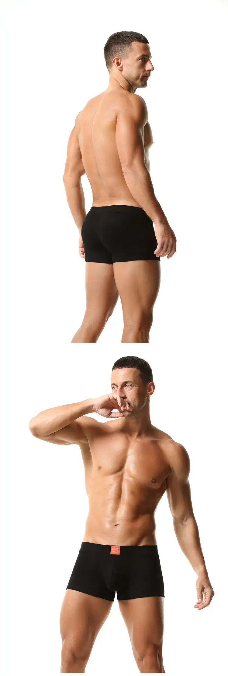 Men's Ribbed Boxer Briefs with 3D Contoured Pouch Elastic Waistband Soft Stretch Fabric for Comfort Casual Underwear
