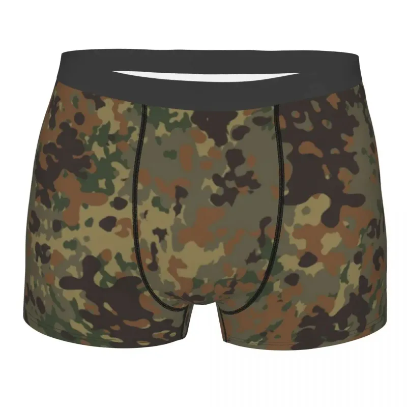 Muž Cool WW2 Camo Spodní prádlo Německo Arm Vojenské Maskovací Boxer Kalhotky Strečové šortky Kalhotky Kalhotky