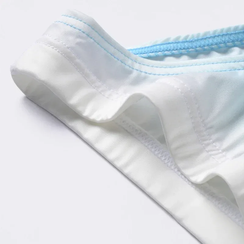 Ice Silk Mens Briefs Underwear With Gradient Color Pouch Breathable Sexy Bikini Slips Low Waist Male Butt-lifting Panties Cuecas