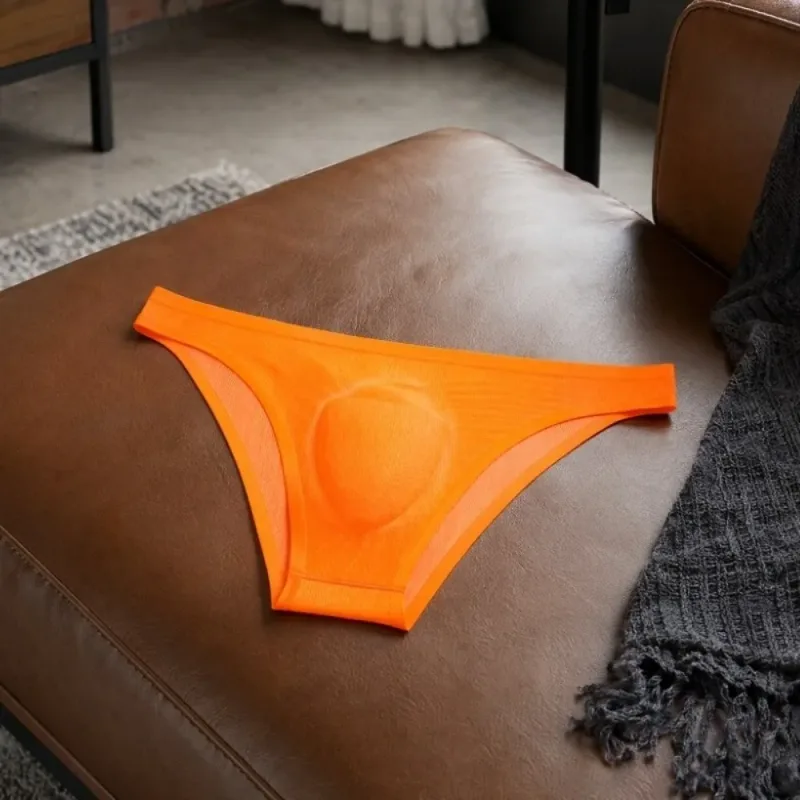 Comfortable Ice Silk Men's Triangle Panties Breathable Large Size Men Thin Briefs Lingerie Underpants Underwear for Men Men