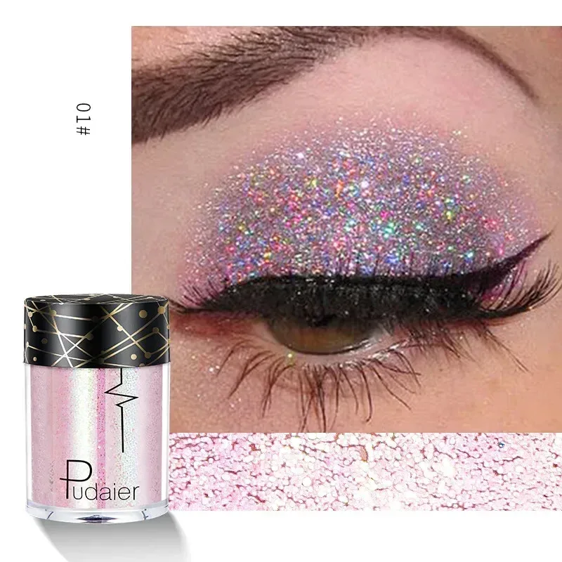 Νέα Glitter Eye Shadow Professional Makeup Monochrome Shining Eyeshadow Sequins Universal Party Cosmetic