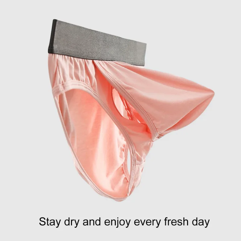 Men Mid Waist Solid Color Bikini Breathable Very Hot Lingerie Bulge Pouch Underwear Men's Underpants Quick Dry Panties Briefs