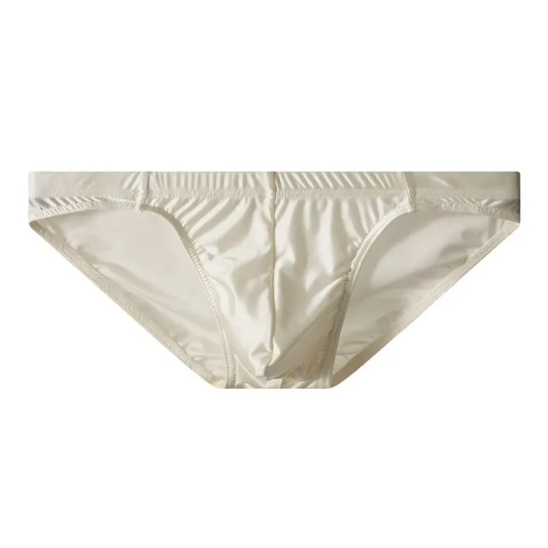 Comfortable Low Waist Men Thin Panties Male Lingerie Simple Men's Underwear Underpants Satin Silk Briefs Gifts
