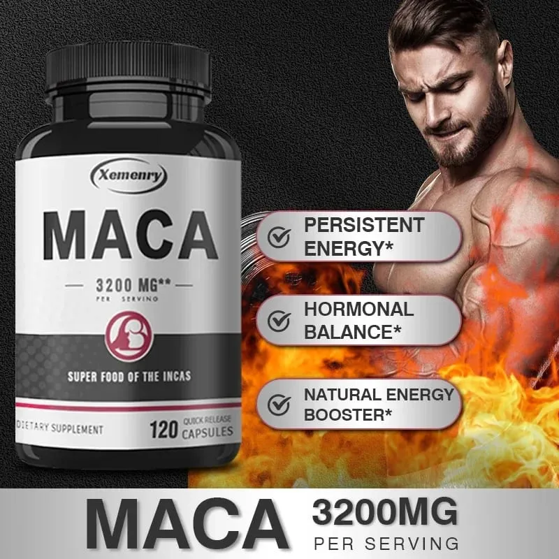 Ultimate Organic Black Maca Capsule Supplement 3200 Mg (per Serving) 120 Quick Release Capsules Men's Enhancement Formula