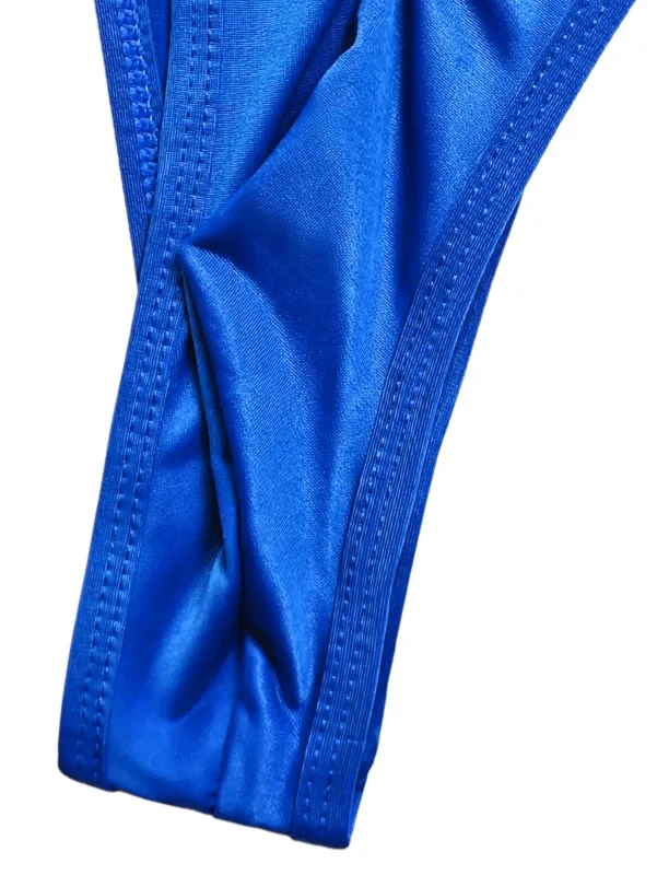 1pc Men's High Slit Ruched Thong - Ice Silky Smooth Semi Sheer, Ultra Sexy Breathable No-Stick Soft Casual Men Underwear