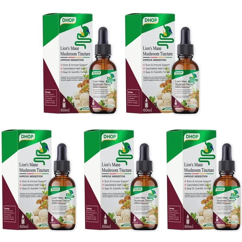 Lion's Mane Mushroom Tincture Liquid Brain & Immune Support and Gastrointestinal Health Support Lion's Mane 600 Mg 60 ML