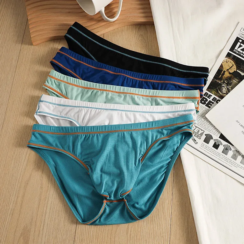 Mens Underwear Briefs Shorts Homme Slip Bamboo Fiber Panites Ropa Breathable Low Waist JJ U Convex Pouch Underpant Male M-XXL