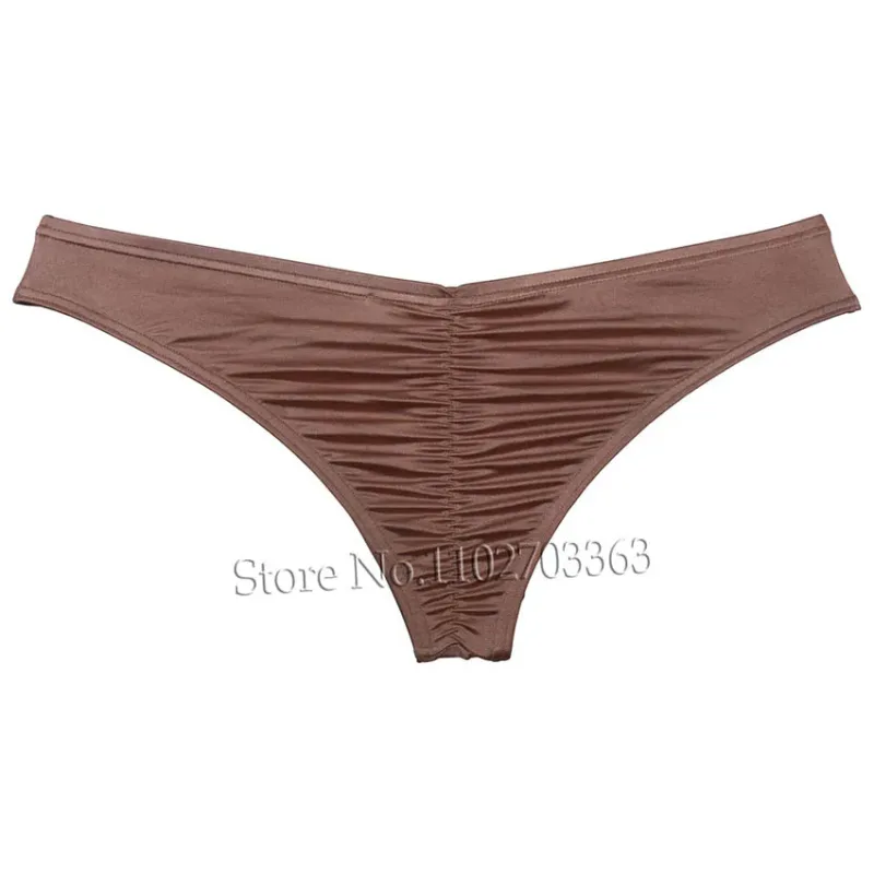 Men's Bikini Briefs Triangle Underwear Pucker Back Micro Briefs Elastic Shiny Summer Low Rise Beach Briefs Sexy Silky Smooth