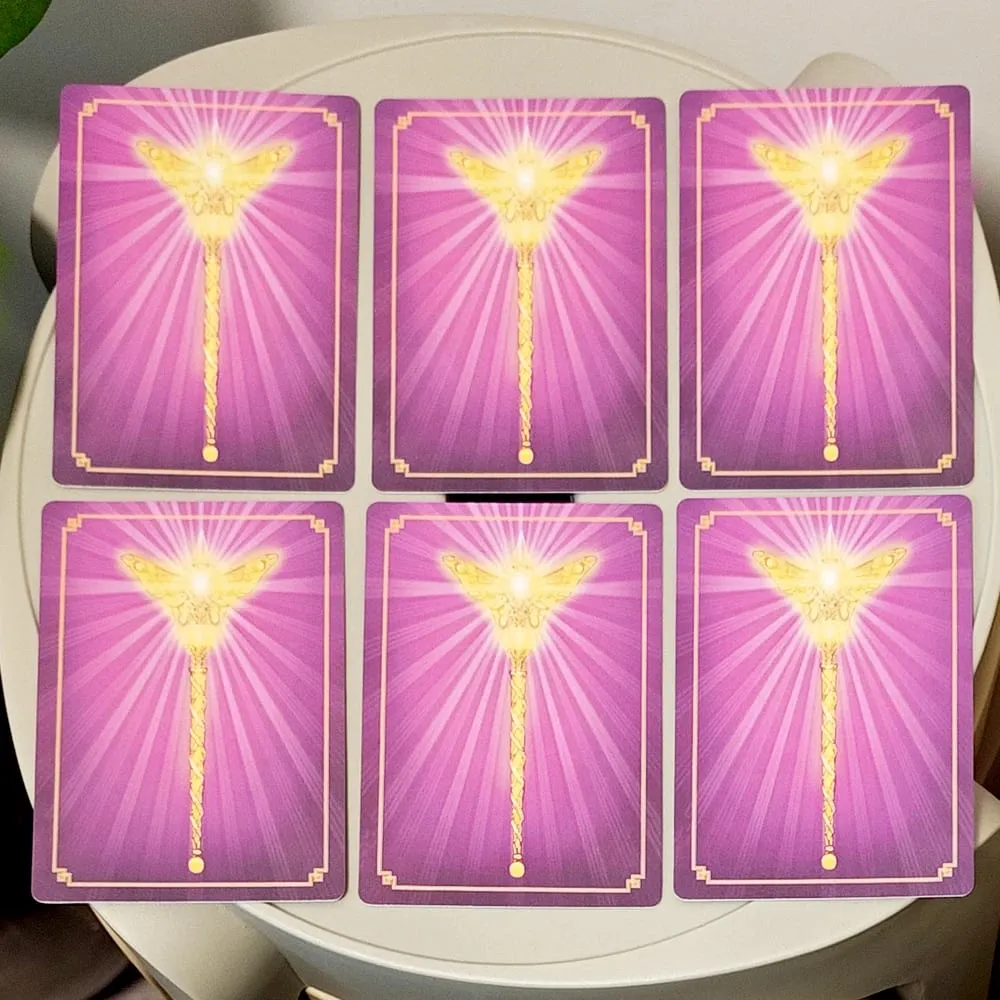 Magical Messages From The Fairies Oracle Deck 44 τμχ Ισπανικές κάρτες τυπωμένες σε χαρτόνι 350GSM με διπλό ανάγλυφο 10,5*7,5cm