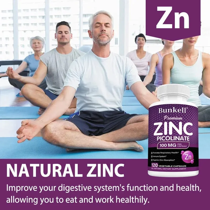 Premium Zinc Picolinate 100mg High Absorption Immune Support Respiratory Health Energy Production at Sleep Supplement