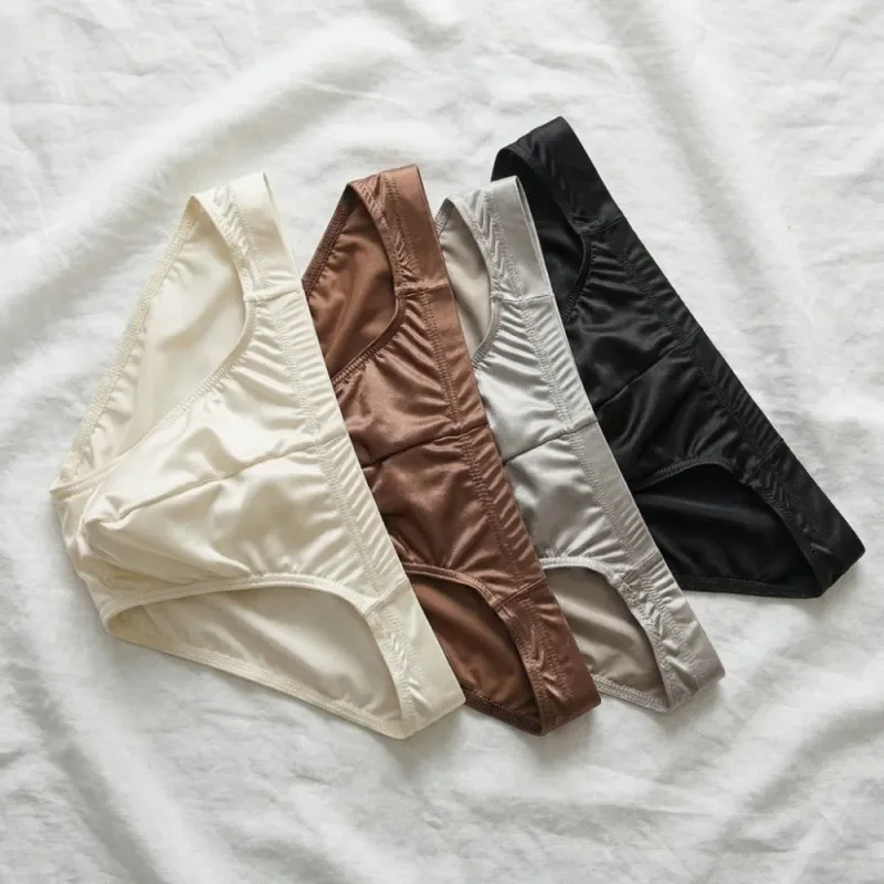 Breathable Low Waist Men Thin Panties Male Lingerie Underpants Men's Underwear Simple Ice Cool Briefs Summer