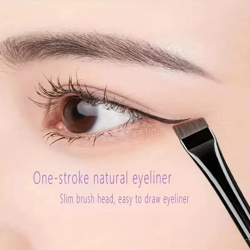 Set Kuas Eyeliner & Alis 3 Bagian - Ujung Sangat Halus & Datar untuk Kontrol Yang Tepat Aplikasi Riasan Presisi Berkualitas Tinggi