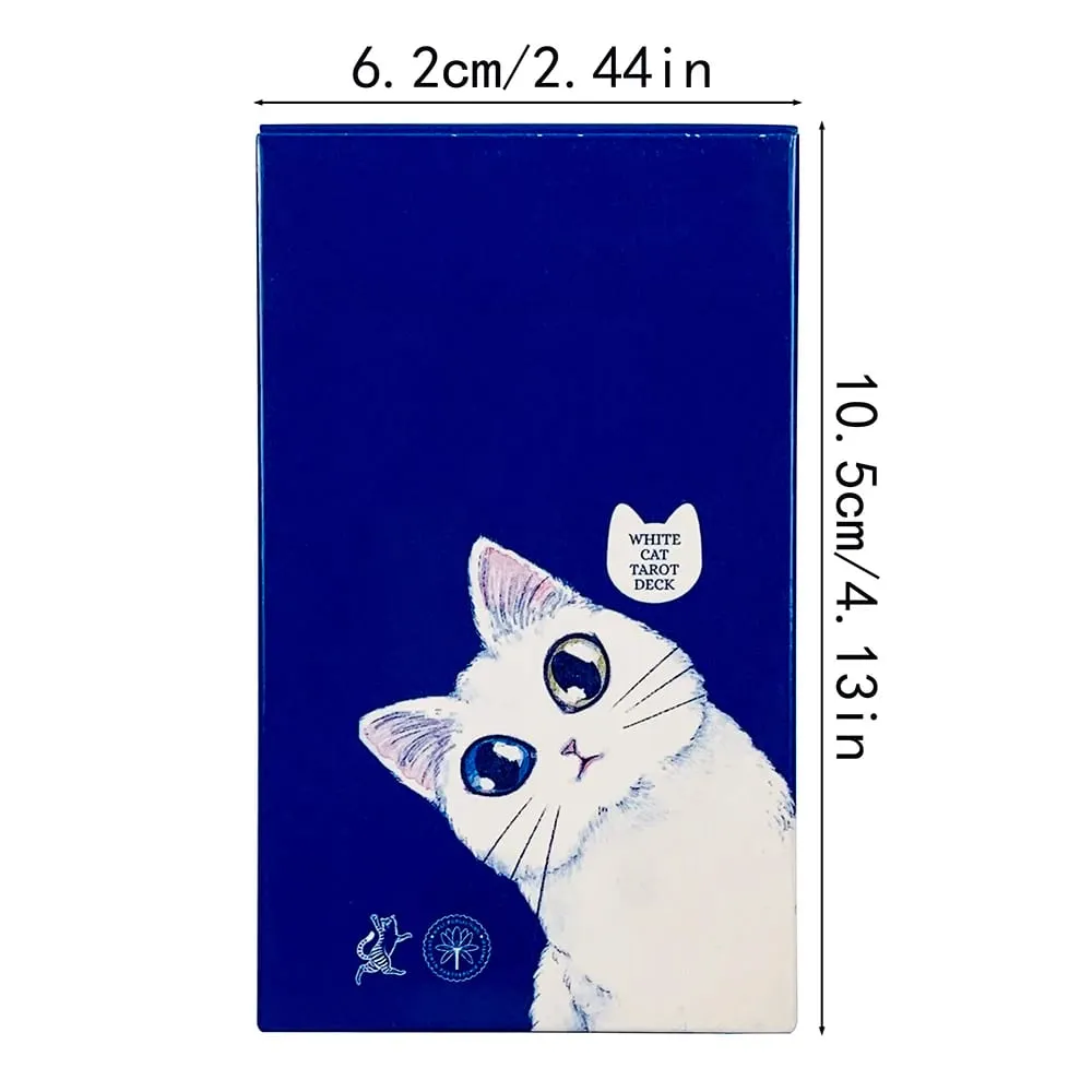 New White Cat Tarot Deck A 78 Edition-Themed Cat-Themed Borad Game For Cat Lovers Εξαιρετικό για μαντεία Διαλογισμό και παιχνίδια πάρτι