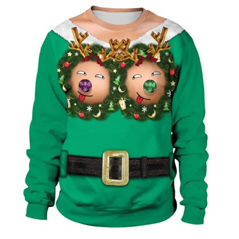 Ngộ nghĩnh Giáng Sinh Áo Len Nam Nữ Chui Đầu Xmas Áo Xấu Xí Đồ Họa Y2k Quần Tây cho Ngày Lễ Đảng Rời Quần Áo Nam