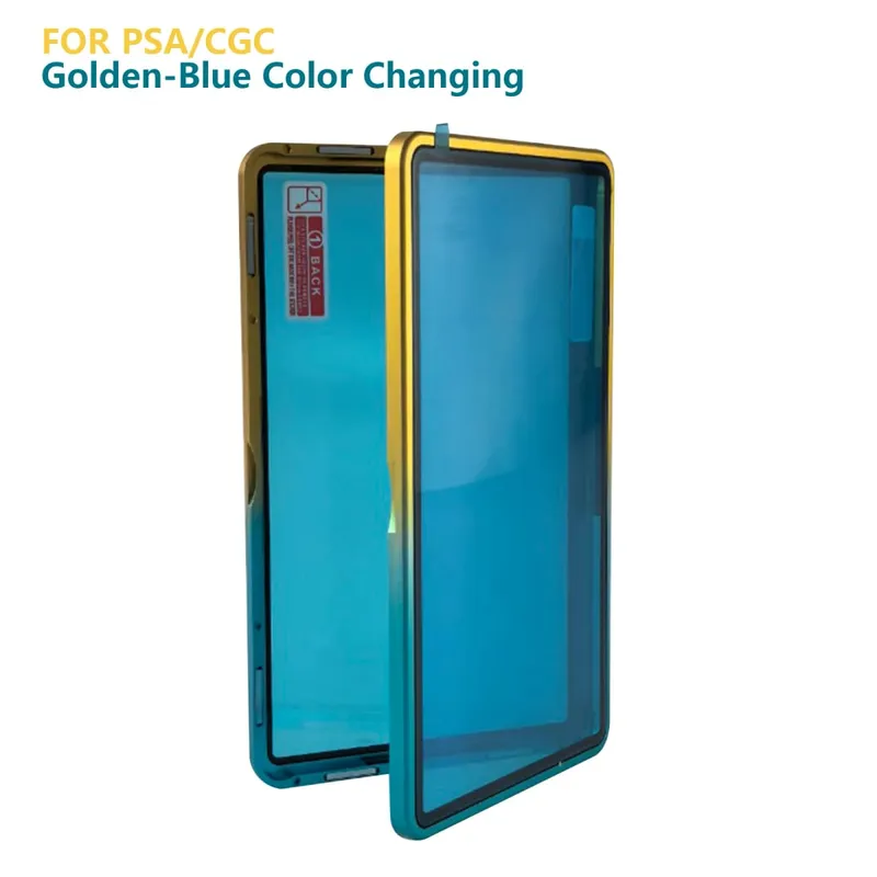 Casing Pelindung Kartu Bertingkat Aloi Aluminium Warna Gradien untuk Tempat Pajangan Bumper Kartu Perdagangan Tahan Gores UV & BGS PSA/BGS