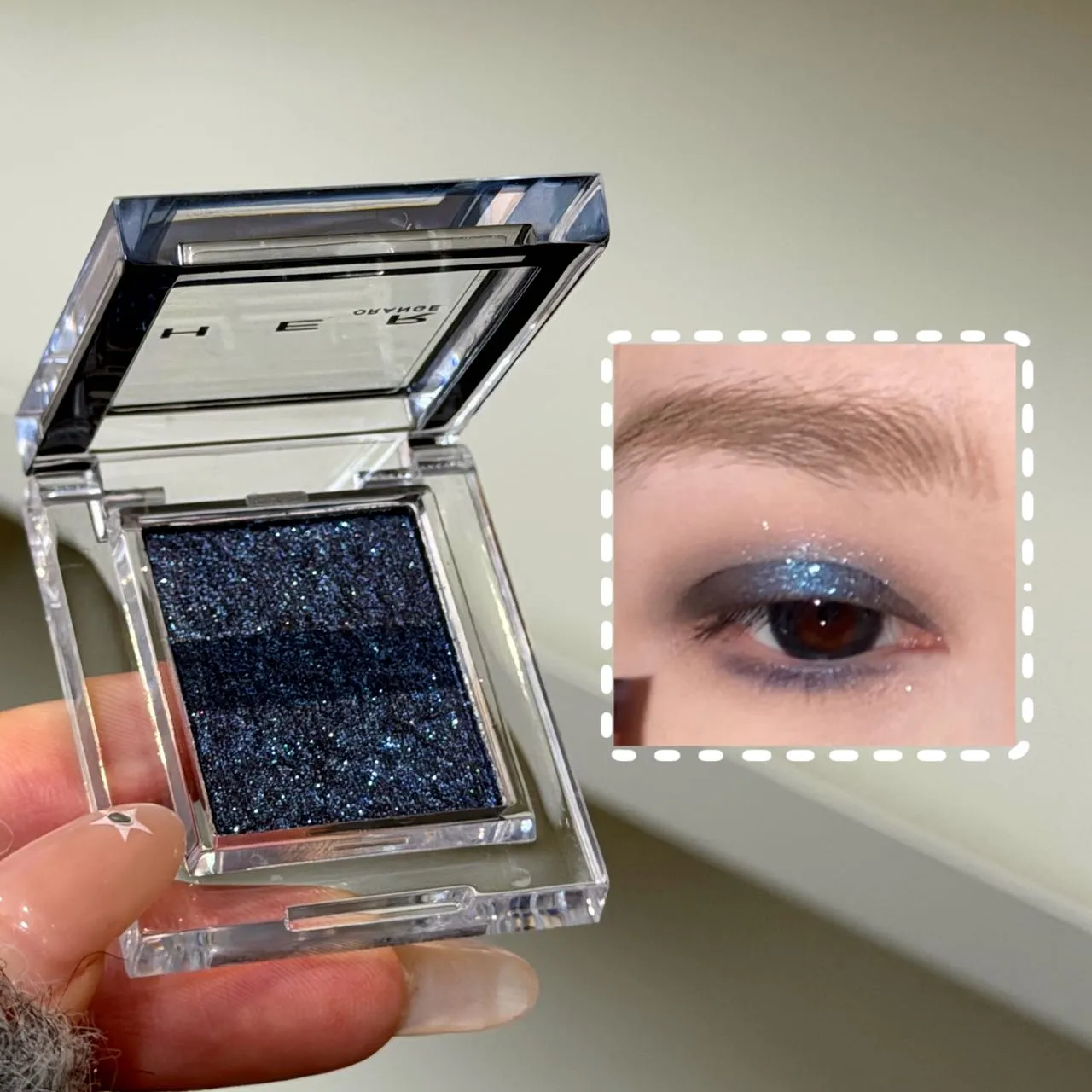 Μονόχρωμη μπλε μεταλλική σκιά ματιών Diamond Glitter Green Eye Shadow Highlighter Palette Sparkling Pearlescent Purple Eyes Makeup