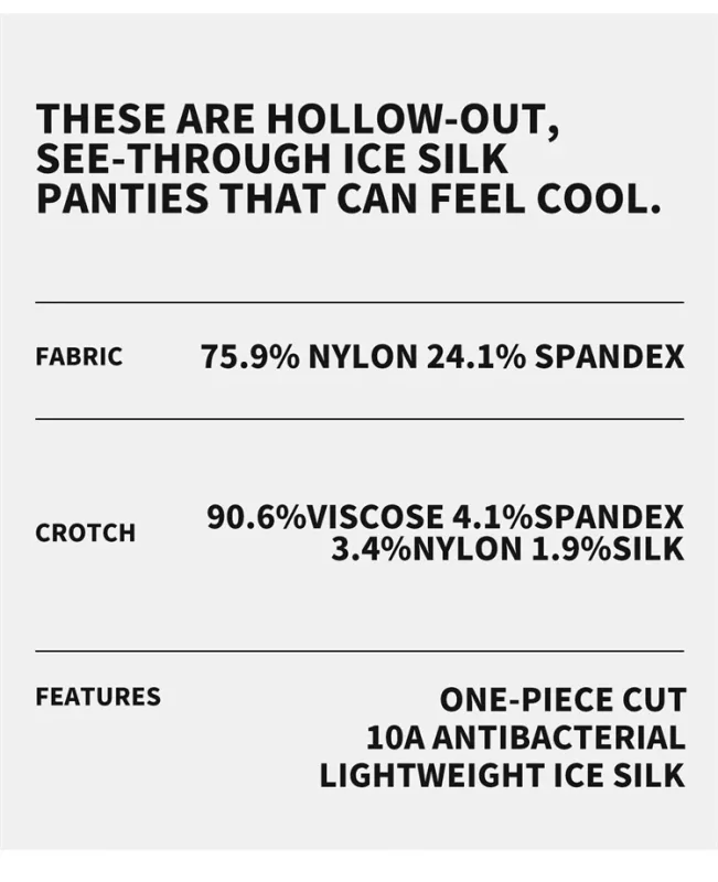 MiiOW 3Pcs Hollow-out Ice Silk Men Underwear Boxers Silky Breathable Man Underpants 10A Antibacterial Crotch Men's Boxer Panties