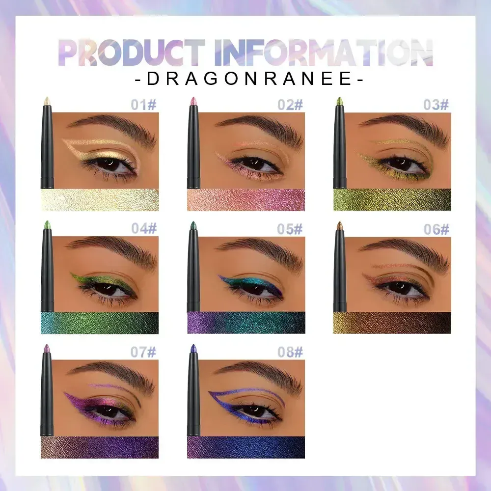 MultiChrome Aurora Chameleon אייליינר עיפרון נצנצים מתמשך צללית שוכבת תולעי משי עט עמיד למים יופי קוסמטיקה איפור עיניים