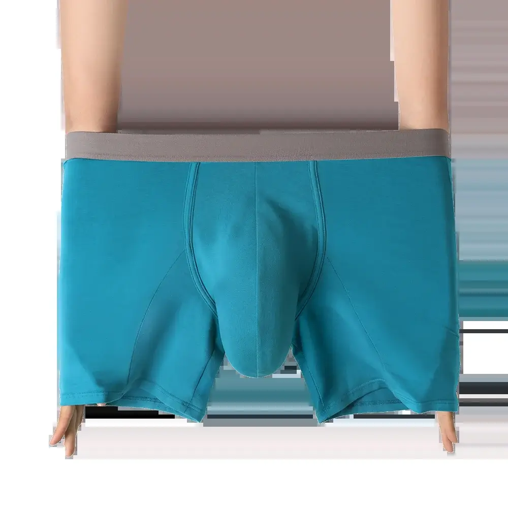 Large bag flat corner pants, long men's underwear sports shorts