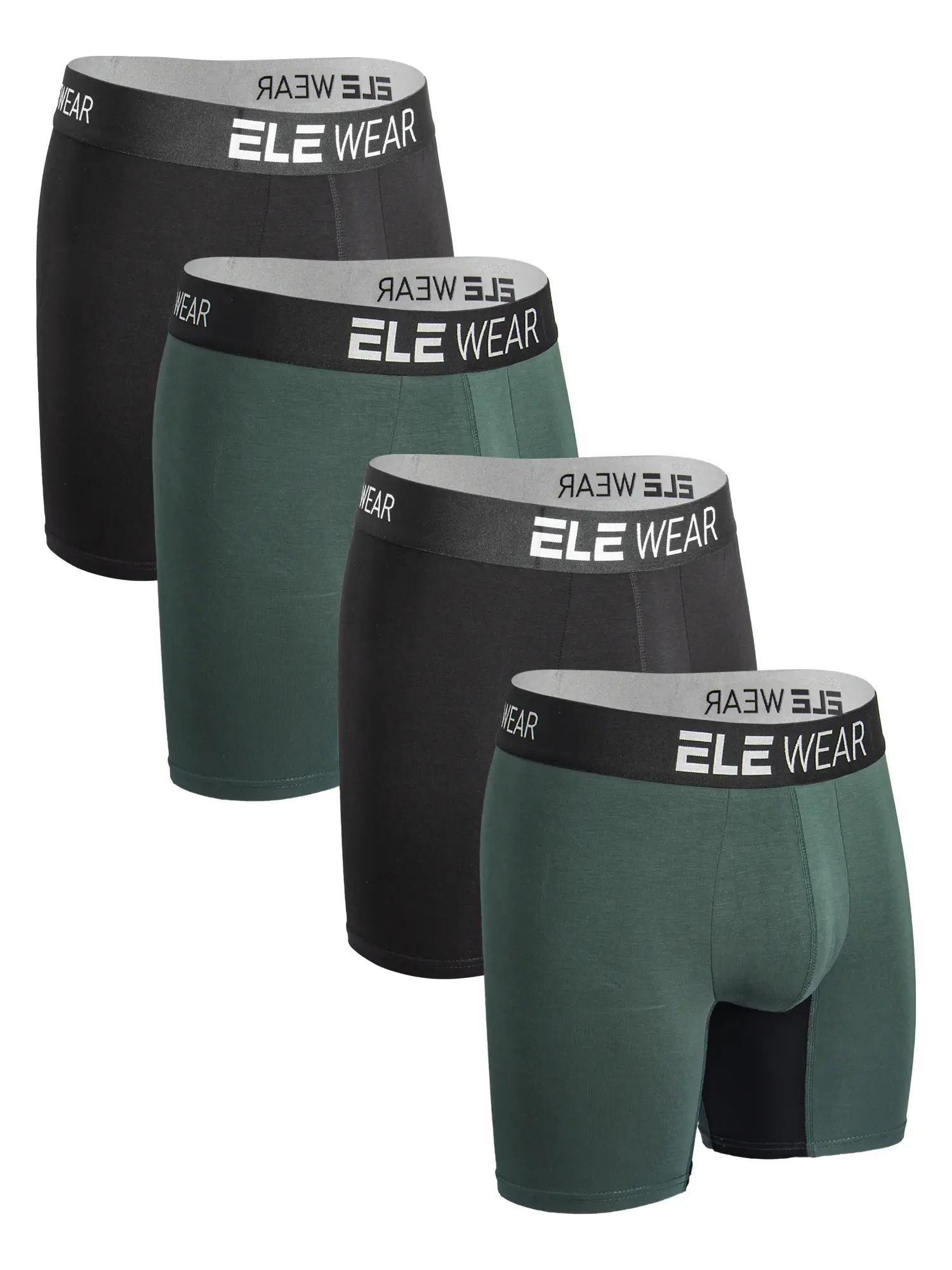 Bamboo Men's Underwear 4pcs Boxer Briefs For Men Long Sports Underwear, Moisture-Wicking