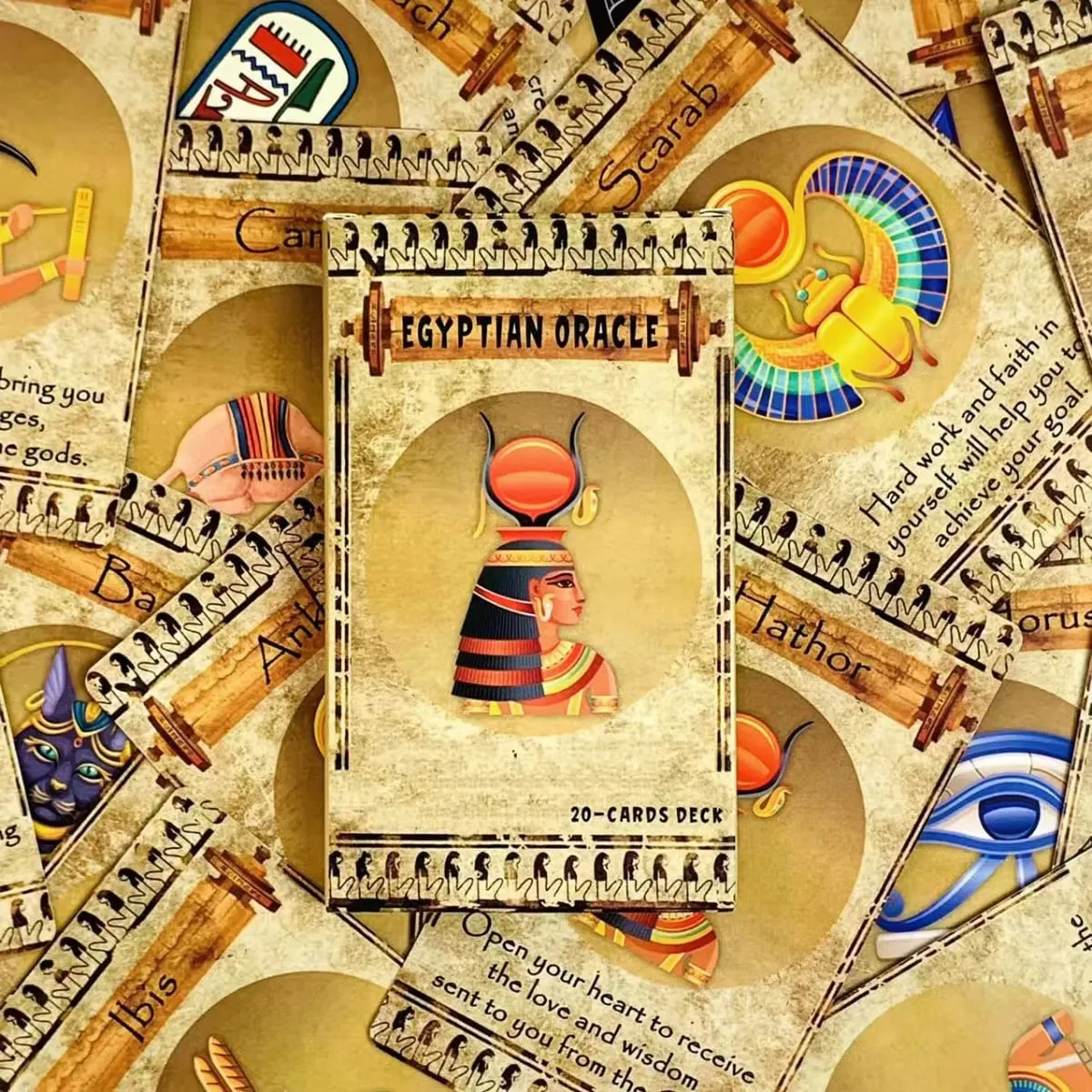 אורקל מצרית חדשה חפיסת 20 קלפים עיצוב קלאסי למתחילים ומקצוענים אידיאלי למדיטציה של עתידות ומתנות