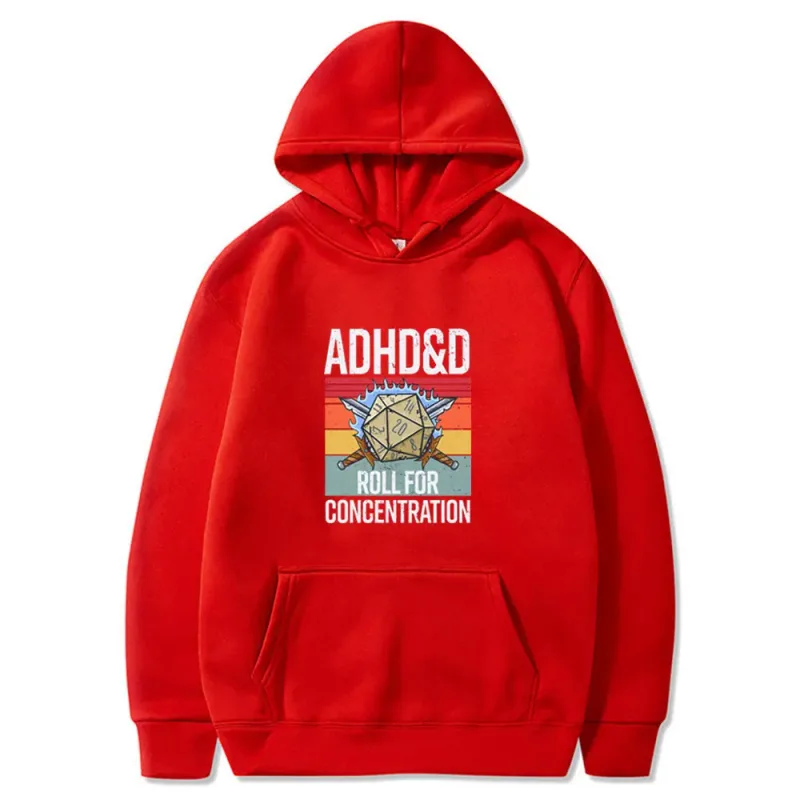 Rollo para concentración 2025 divertido jugador mazmorras DM RPG dados dragón Tops hombres mujeres algodón Vintage sudaderas y sudaderas con capucha
