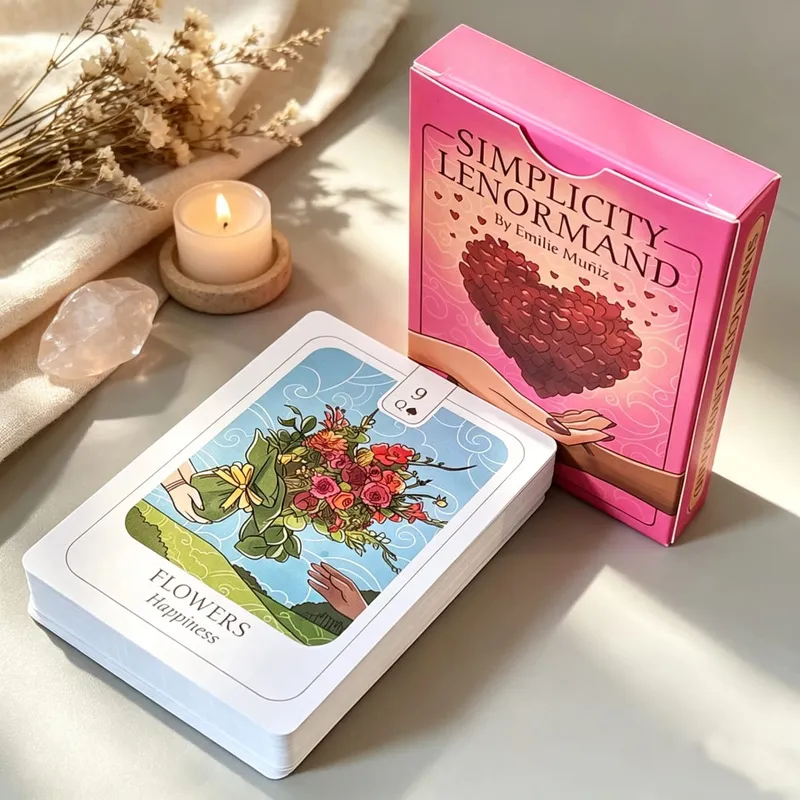 Simplicity Lenormand Deck 41 Pcs Mga Card na May Magagandang Ilustrasyon na 9*6cm na may Makabuluhang Simbolismo na may Mga Card na Oo Hindi Siguro