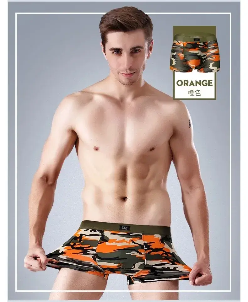 4Pcs Camouflage Boxer Men Underwear High-quality Bamboo Fiber High Elasticity Sexy Men Boxer Shorts Underwear Hombre Underpants