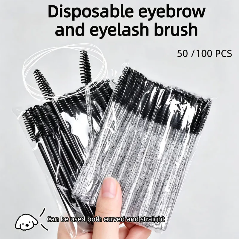 Nieuwe 50/100 Stuks Microbrush Voor Wimpers Borstel Crystal Spoolie Borstels Wenkbrauw Kam Make-Up Beauty Tool Voor Wimpers HZS24