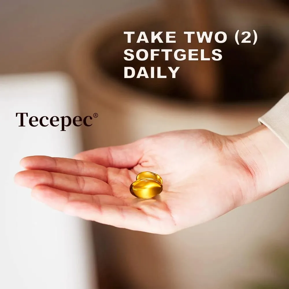 Tecepec B-Complex Vitamin Supplements (B12 B1 B2 B3 B5 B6 B9 Folic Acid & Biotin) Immune & Energy Support Softgels NON-GMO