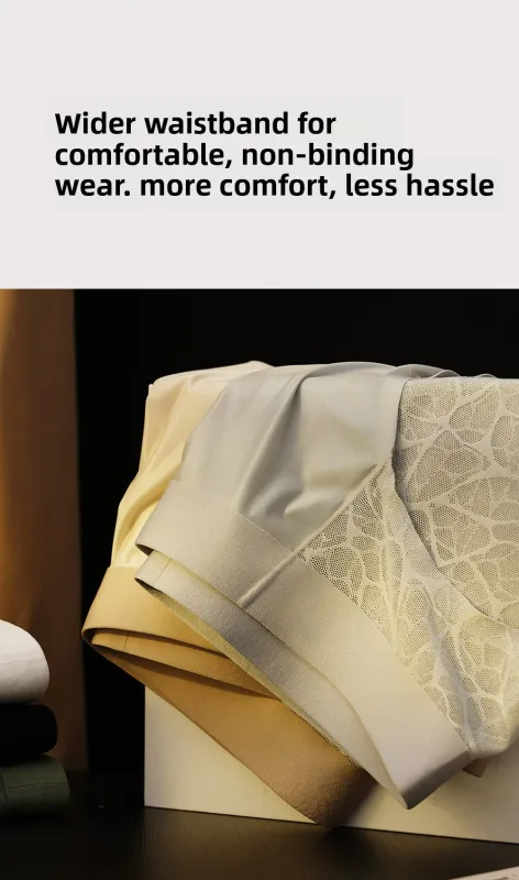 Seamless Jacquard Men Triangle Underwear Ice Silk Thin Breathable Panties Quick Drying Briefs Male Sexy U Bulge Pouch Underpants