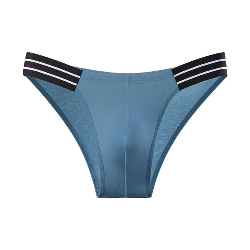 Lingerie Men's Triangle Panties Mid Waist Breathable Men Thin Briefs Stripe Large Size Underwear for Men Four Seasons